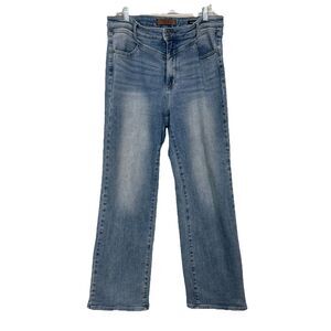 Judy Blue JB88973MD Retro Wide Leg Jeans Women’s 31 Light Wash High Rise Stretch